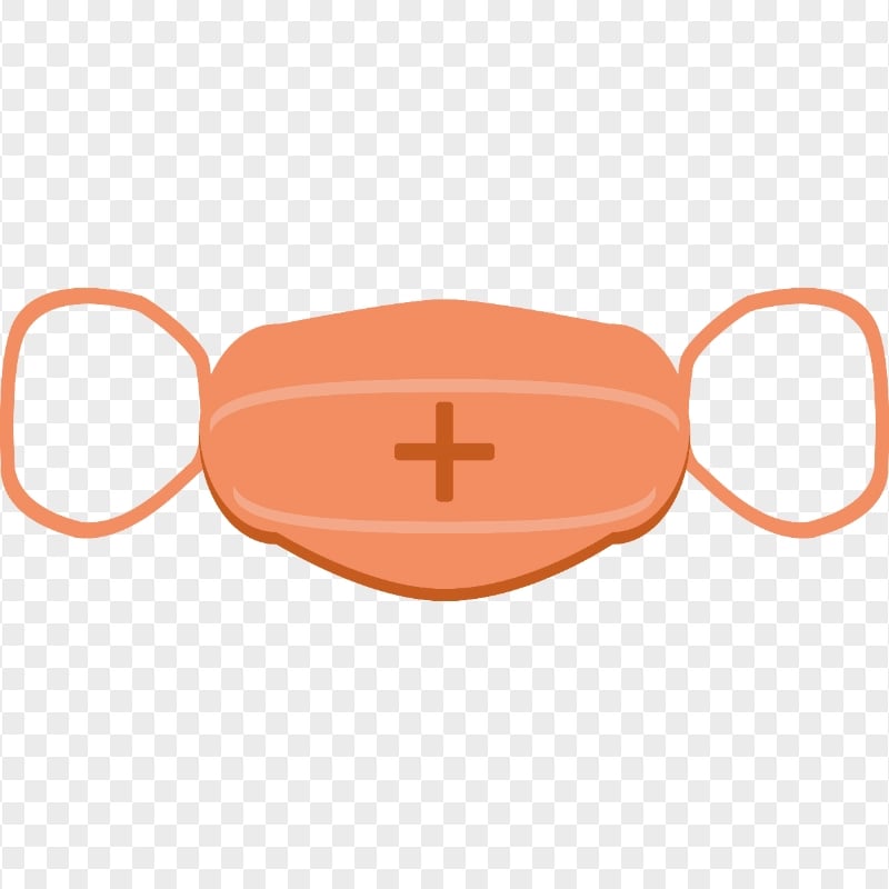 Orange Vector Surgical Medical Safety Mask Icon