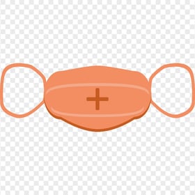 Orange Vector Surgical Medical Safety Mask Icon