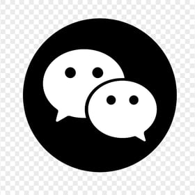 Black & White WeChat Circular Round Logo Icon