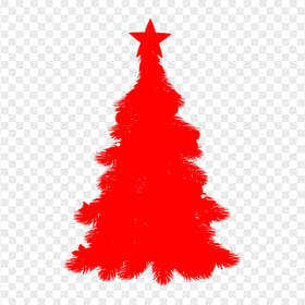 HD Red Decorated Christmas Tree Clipart Silhouette Shape PNG