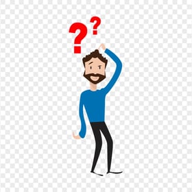 Clipart Cartoon Person Character Questions Marks PNG