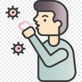 Vector Man Cover Wet Cough Sick Icon Clipart
