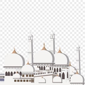 Ramadan Islamic Masjid Cartoon Illustration Vector