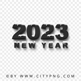 Snowy 2023 New Year Black Logo PNG