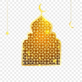 Golden Gold Ramadan Chancery Mosque Illustration