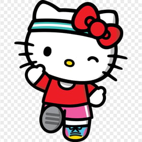 Cartoon Hello Kitty Doing Sport HD Transparent Background