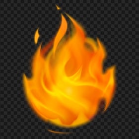 Transparent HD Realistic Orange Fire Flame Illustration