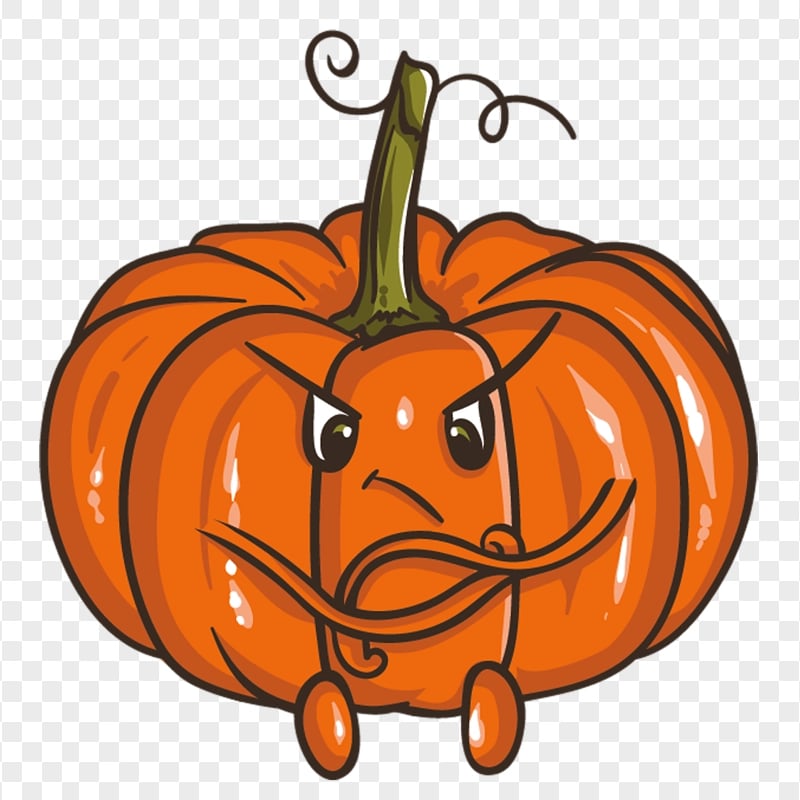 Cartoon Pumpkin Jack O Lantern Crossed Hands