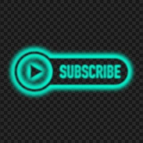 HD Youtube Aqua Green Neon Subscribe Button Logo PNG