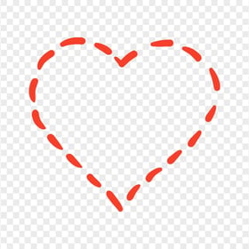 HD Red Dotted Line Heart PNG