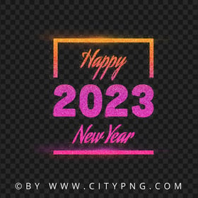 Colored Glitter 2023 Happy New Year Design HD PNG