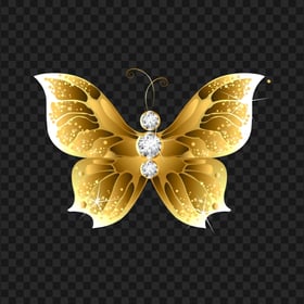 HD Gold Butterfly Insect Illustration PNG