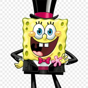 HD Spongebob Tuxedo With Black Hat Transparent PNG