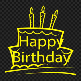 HD Happy Birthday Yellow Logo PNG