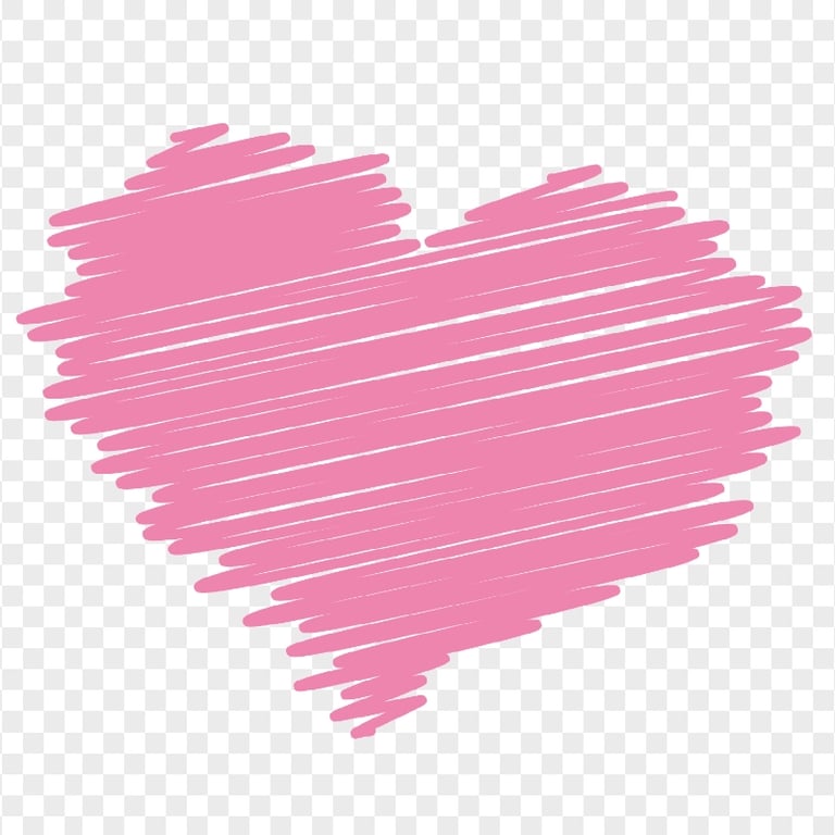 HD Pink Scribble Heart Love Valentine Romance PNG | Citypng