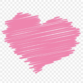 HD Pink Scribble Heart Love Valentine Romance PNG