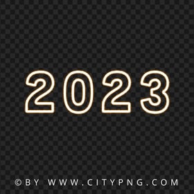 2023 Glowing Fireworks Effect Numbers Text HD PNG