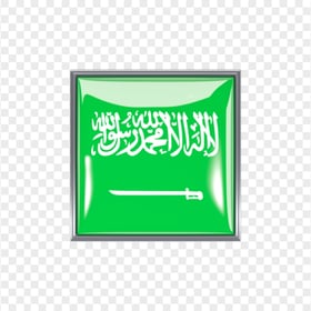 Saudi Arabia Glossy Square Flag Button Icon PNG