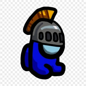 HD Blue Among Us Mini Crewmate Character Baby Knight Helmet PNG