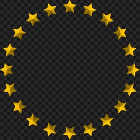 Circle Stars Yellow Border Frame HD Transparent PNG