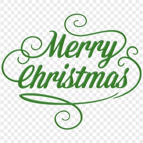 Download Green Merry Christmas Text Calligraphy PNG