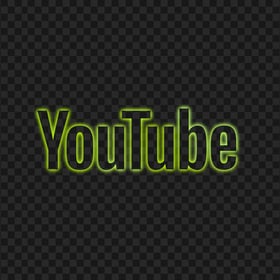 HD Green Lime Neon Aesthetic Youtube Word Text Logo PNG