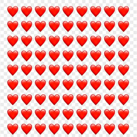 HD Red Hearts Emoji Pattern Background PNG