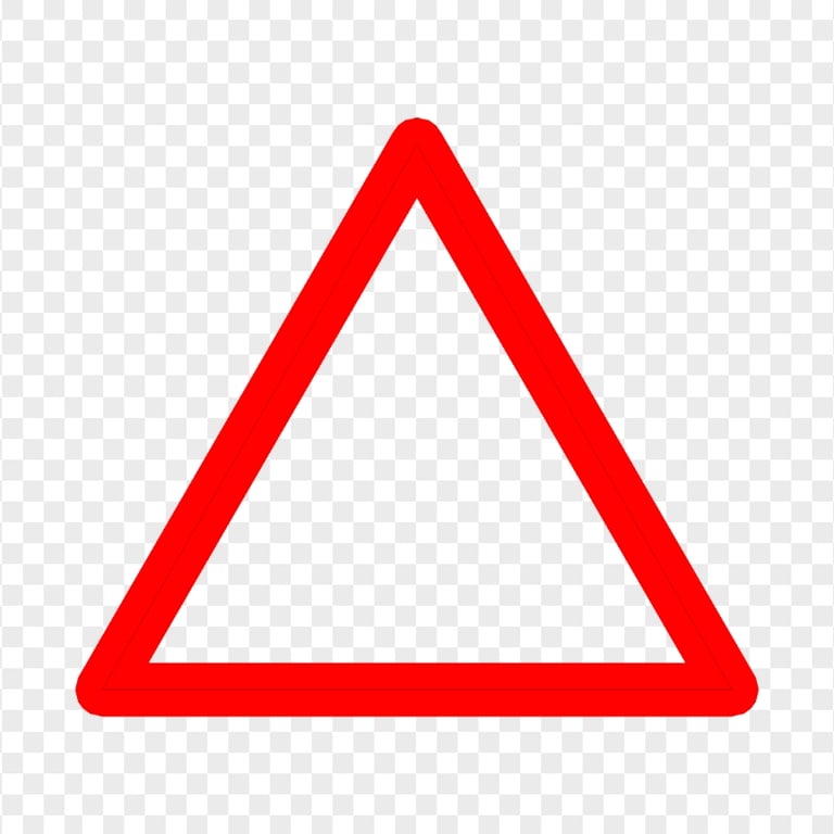 HD Red Outline Triangle Transparent PNG