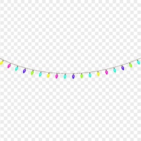 HD Hanging String Colored Light Bulbs Decoration PNG