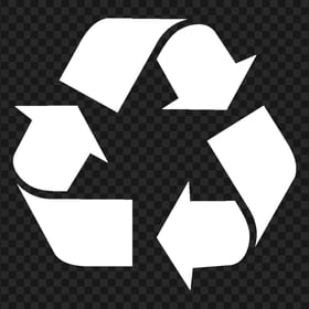 White Recycling Icon Transparent PNG