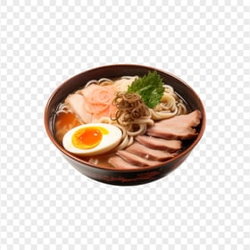 Tasty Noodles Soup with Pork and Egg HD Transparent PNG