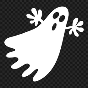 White Halloween Flying Ghost Silhouette PNG IMG
