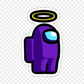 HD Purple Among Us Character Halo Hat Stickers PNG
