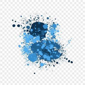 HD Dark Blue Drop Paint Splodge Transparent Background
