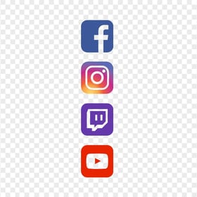 HD Facebook Instagram Twitch Youtube Square App Vertical Icons PNG
