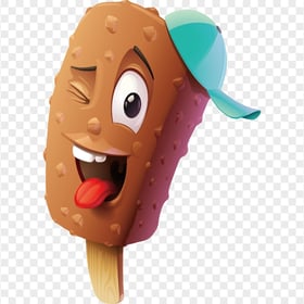 Chocolate Ice Cream Bar Cartoon Character Image PNG