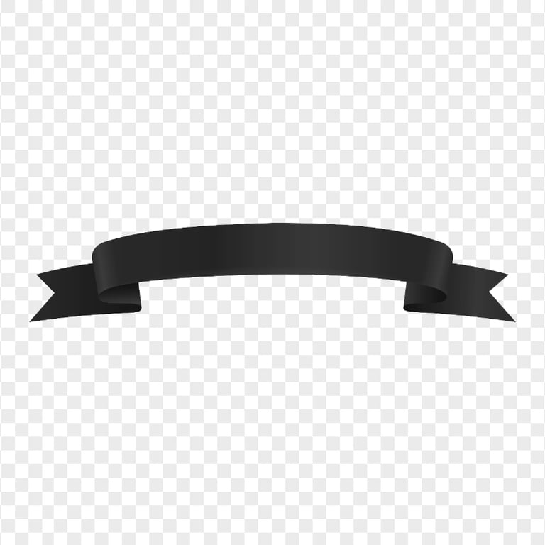 Black Illustration Ribbon Banner PNG Image