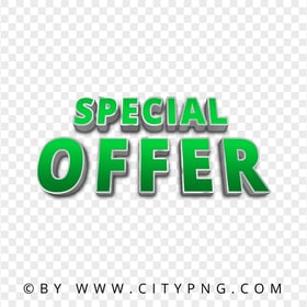 Special Offer Green Word Label Logo Sign PNG Image