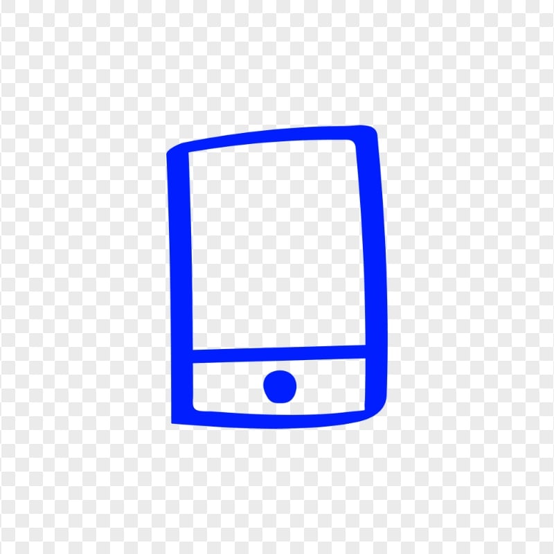 HD Blue Hand Draw Smartphone Icon Transparent PNG