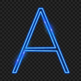 HD Blue A Neon Text Letter PNG