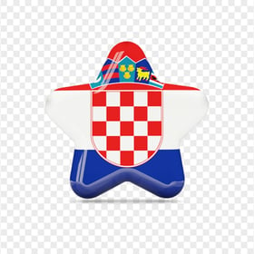 PNG Glossy Croatia Flag Star Icon
