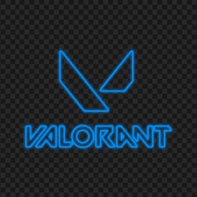 HD Valorant Neon Blue Logo With Symbol PNG