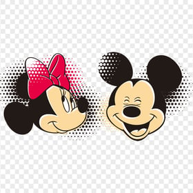 Minnie Mouse  And Mickey Mouse Faces PNG