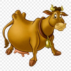 HD Brown Dairy Cow Cartoon PNG