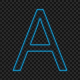 Download A Letter Alphabet Outline Neon Blue Color PNG