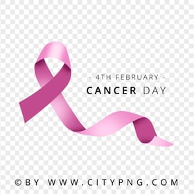 4th February World Cancer Day Pink Breast Ribbon PNG
