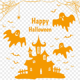 Orange Happy Halloween Image Design Silhouettes