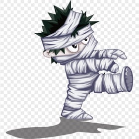 Cartoon Mummy Zombie Character Walking HD PNG