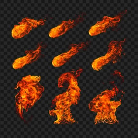 HD Collection Of Different Realistic Fire Shapes PNG