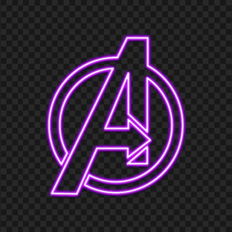 Purple Avengers Neon Logo HD PNG